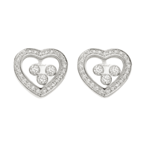 Chopard Happy Bubbles White Gold Diamond Earrings 836983-1001